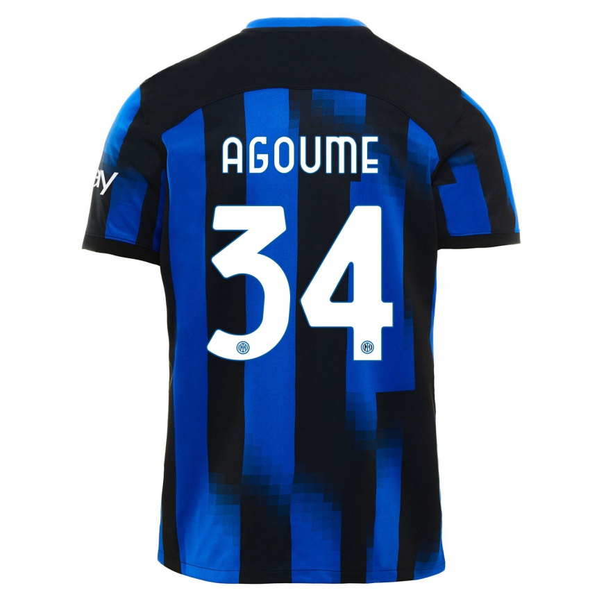 Mujer Fútbol Camiseta Lucien Agoume #34 Azul Negro 1ª Equipación 2023/24 México