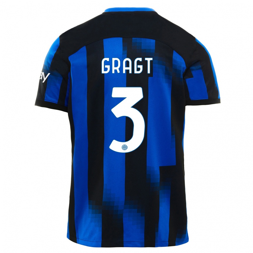 Mujer Fútbol Camiseta Stefanie Van Der Gragt #3 Azul Negro 1ª Equipación 2023/24 México