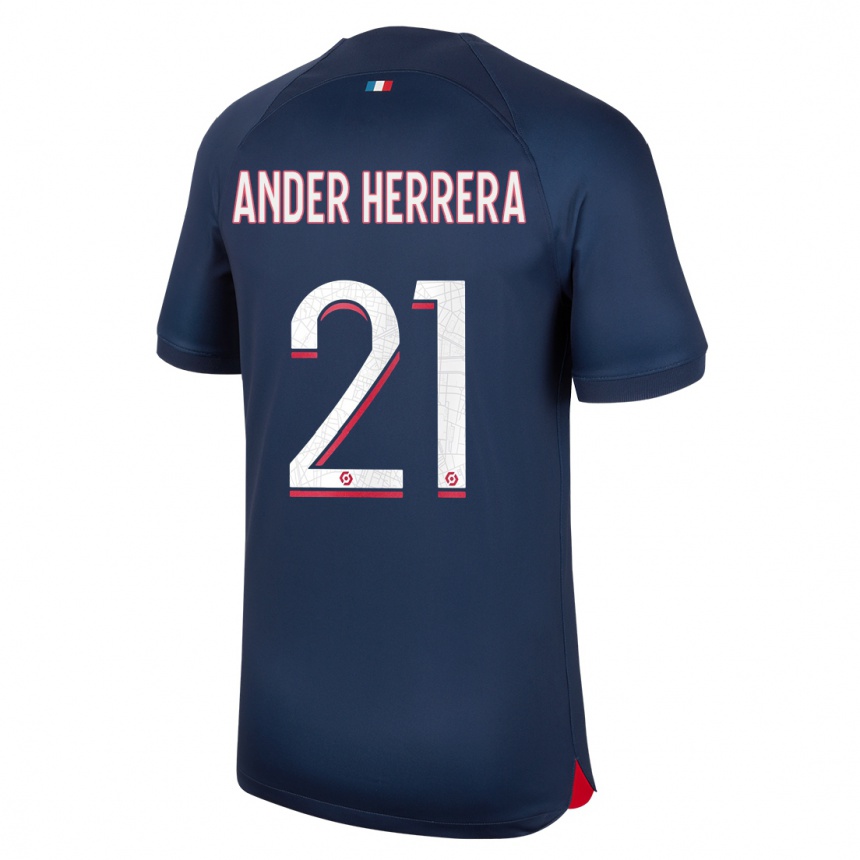Mujer Fútbol Camiseta Ander Herrera #21 Azul Rojo 1ª Equipación 2023/24 México