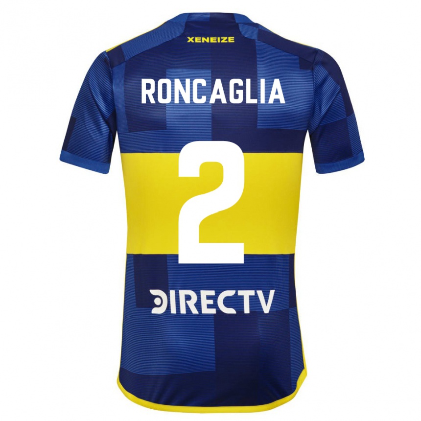 Mujer Fútbol Camiseta Facundo Roncaglia #2 Azul Oscuro Amarillo 1ª Equipación 2023/24 México