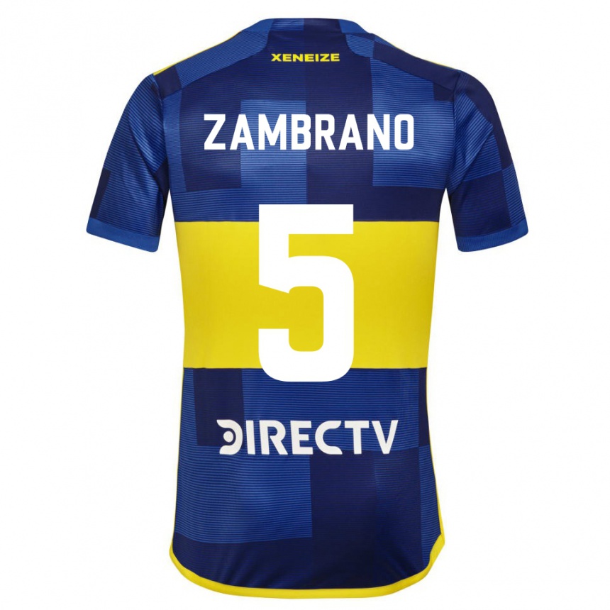 Mujer Fútbol Camiseta Carlos Zambrano #5 Azul Oscuro Amarillo 1ª Equipación 2023/24 México