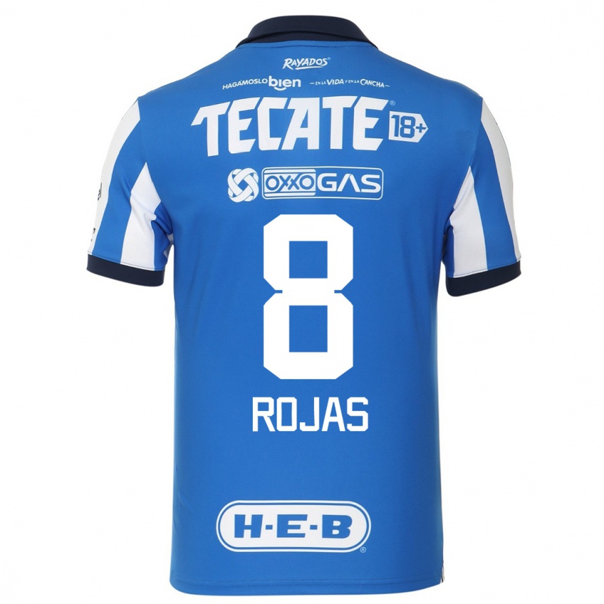 Mujer Fútbol Camiseta Joao Rojas #8 Azul Blanco 1ª Equipación 2023/24 México