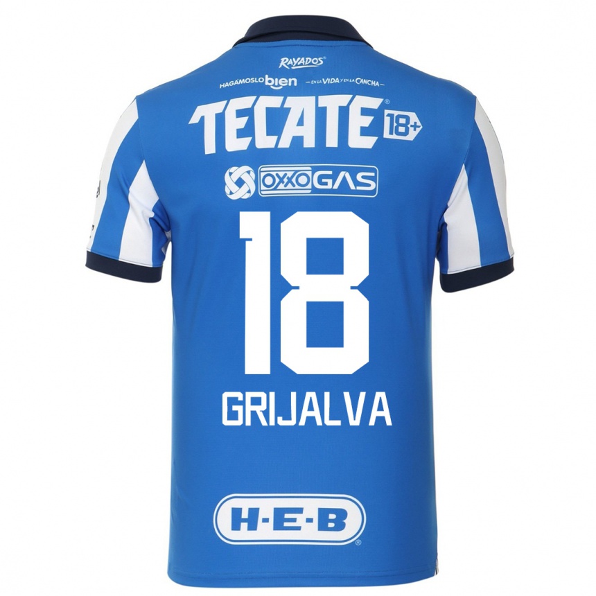 Mujer Fútbol Camiseta Axel Grijalva #18 Azul Blanco 1ª Equipación 2023/24 México