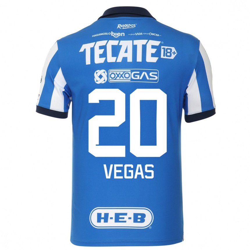 Mujer Fútbol Camiseta Sebastian Vegas #20 Azul Blanco 1ª Equipación 2023/24 México