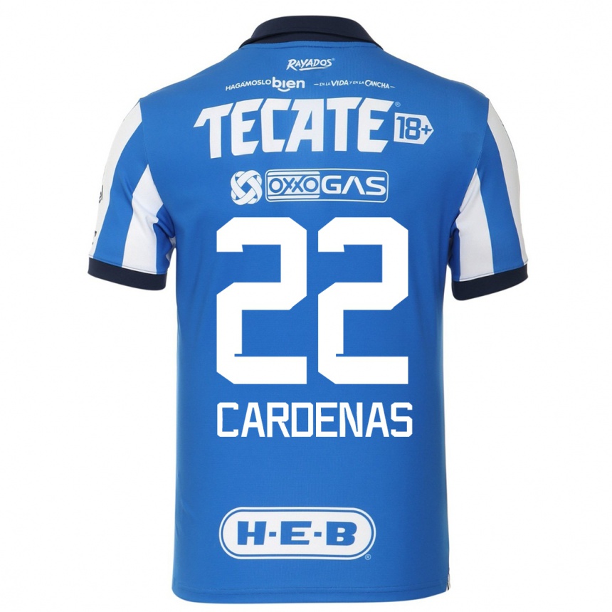 Mujer Fútbol Camiseta Luis Cardenas #22 Azul Blanco 1ª Equipación 2023/24 México