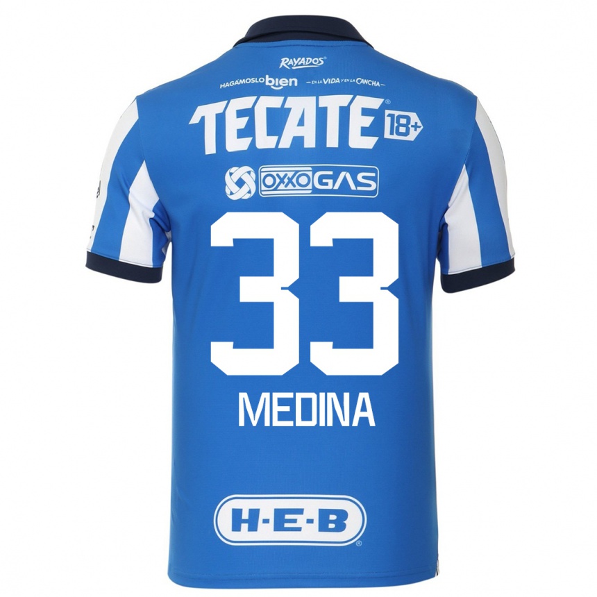 Mujer Fútbol Camiseta Stefan Medina #33 Azul Blanco 1ª Equipación 2023/24 México