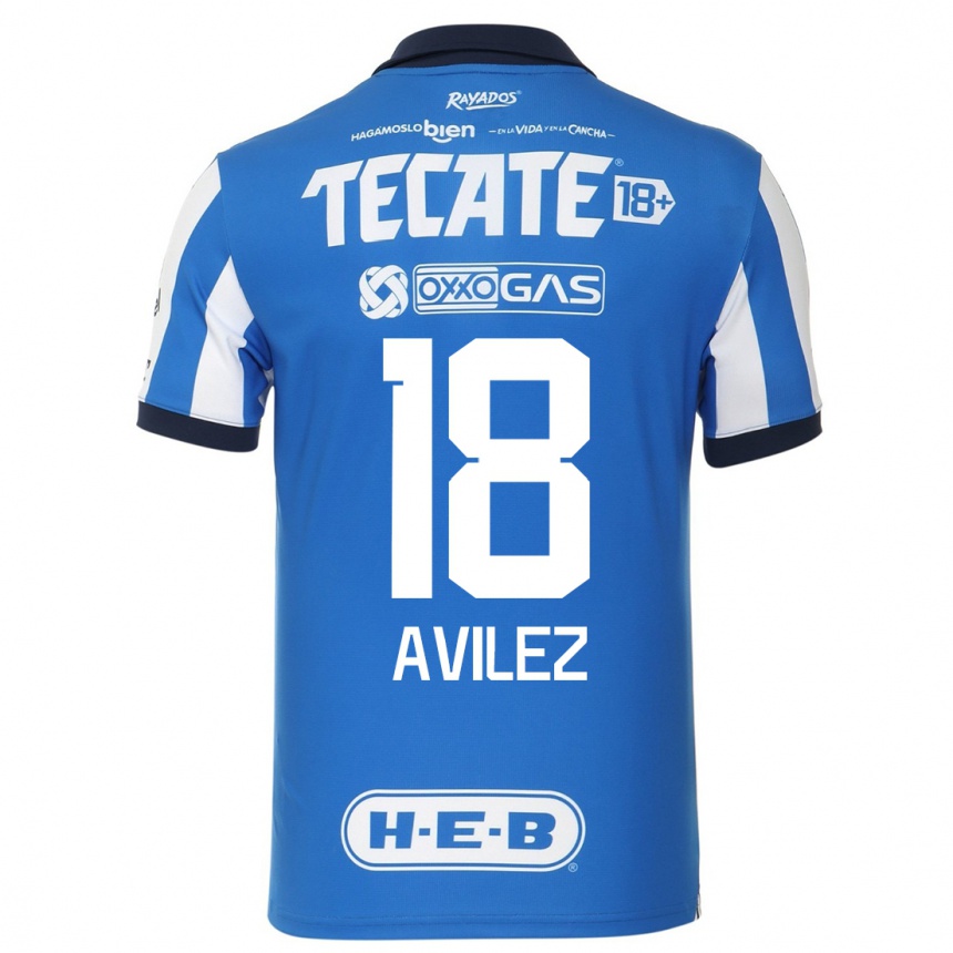 Mujer Fútbol Camiseta Aylin Avilez #18 Azul Blanco 1ª Equipación 2023/24 México