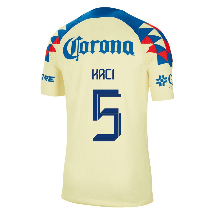 Mujer Fútbol Camiseta Aurelie Kaci #5 Amarillo 1ª Equipación 2023/24 México