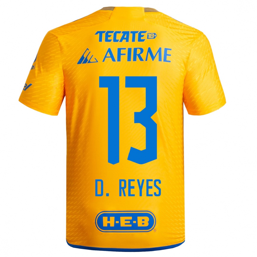 Mujer Fútbol Camiseta Diego Reyes #13 Amarillo 1ª Equipación 2023/24 México