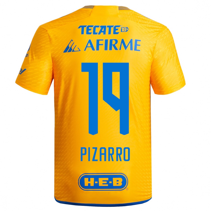 Mujer Fútbol Camiseta Guido Pizarro #19 Amarillo 1ª Equipación 2023/24 México