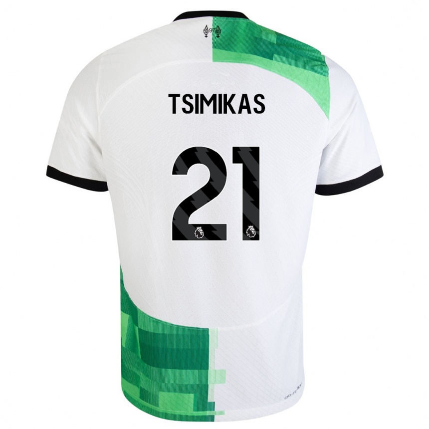 Mujer Fútbol Camiseta Konstantinos Tsimikas #21 Blanco Verde 2ª Equipación 2023/24 México