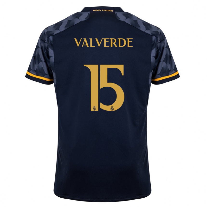 Mujer Fútbol Camiseta Federico Valverde #15 Azul Oscuro 2ª Equipación 2023/24 México