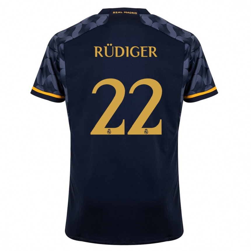 Mujer Fútbol Camiseta Antonio Rudiger #22 Azul Oscuro 2ª Equipación 2023/24 México