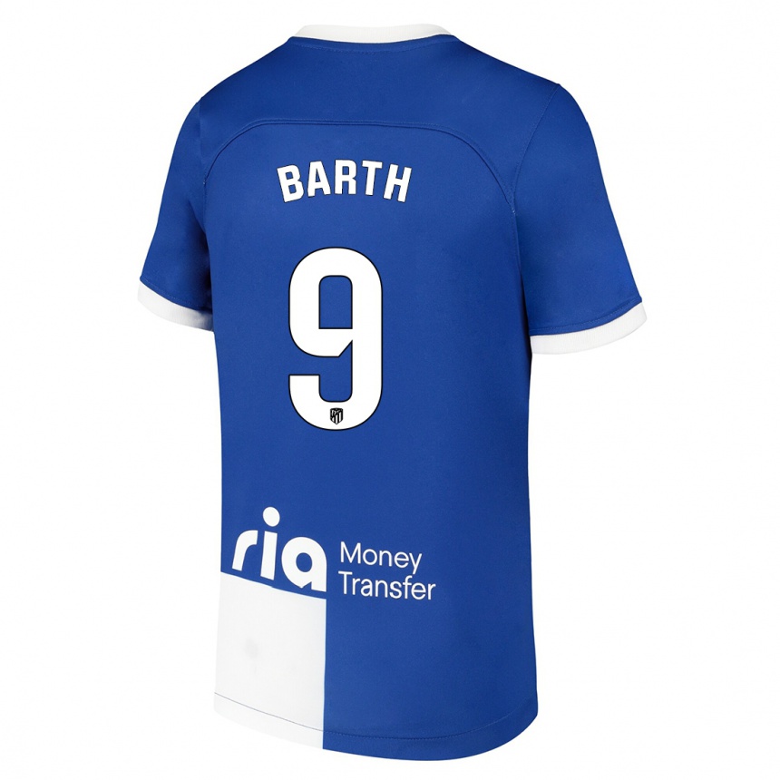 Mujer Fútbol Camiseta Merle Barth #9 Azul Blanco 2ª Equipación 2023/24 México