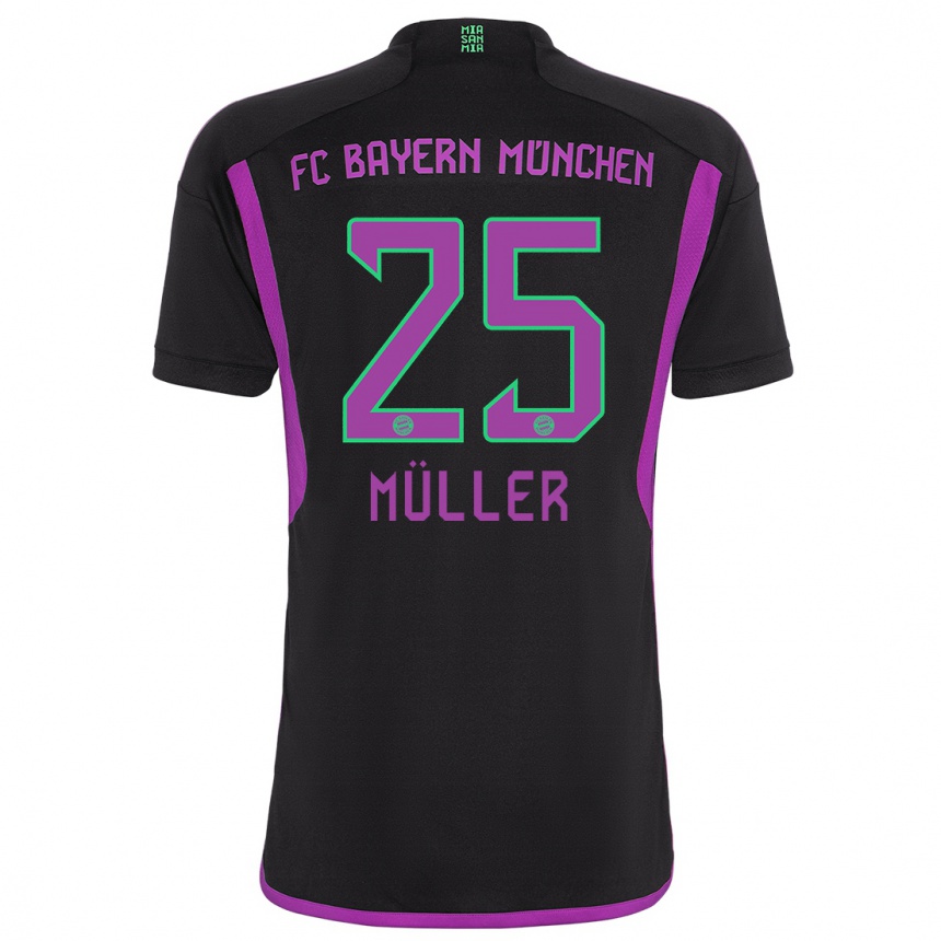 Mujer Fútbol Camiseta Thomas Muller #25 Negro 2ª Equipación 2023/24 México