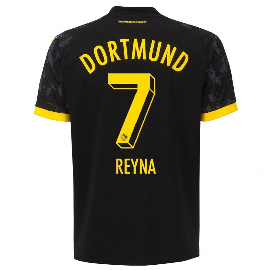 Mujer Fútbol Camiseta Giovanni Reyna #7 Negro 2ª Equipación 2023/24 México