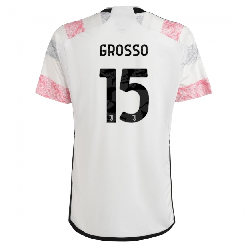 Mujer Fútbol Camiseta Julia Grosso #15 Blanco Rosa 2ª Equipación 2023/24 México