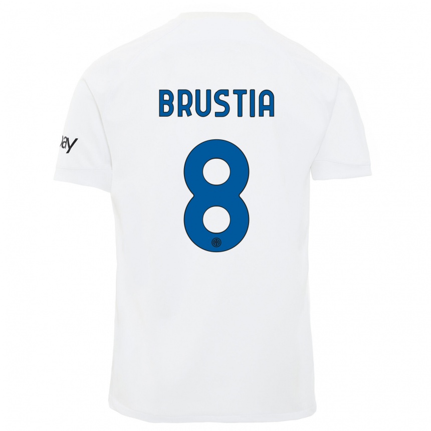 Mujer Fútbol Camiseta Martina Brustia #8 Blanco 2ª Equipación 2023/24 México