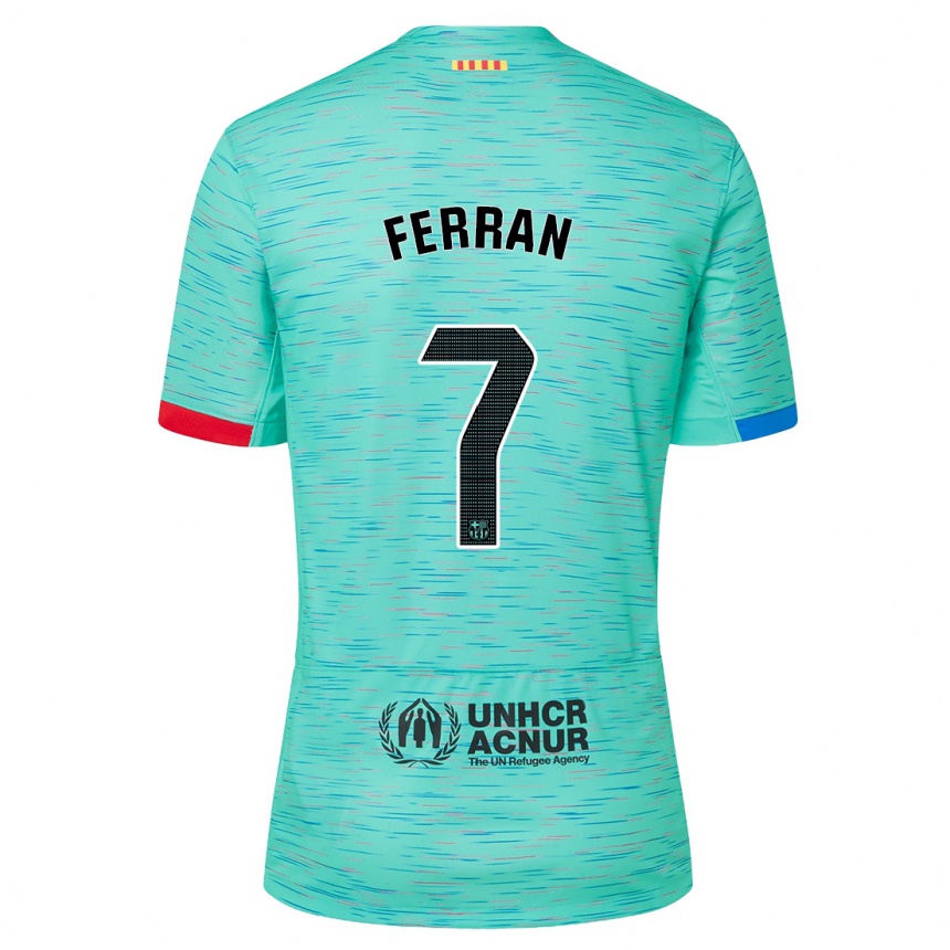 Mujer Fútbol Camiseta Ferran Torres #7 Aguamarina Clara Equipación Tercera 2023/24 México