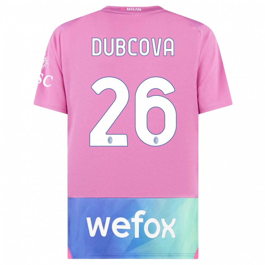 Mujer Fútbol Camiseta Michaela Dubcova #26 Rosado Morado Equipación Tercera 2023/24 México