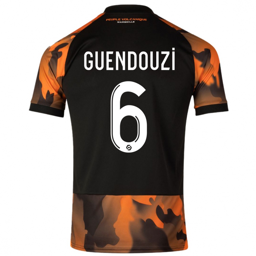 Mujer Fútbol Camiseta Matteo Guendouzi #6 Negro Naranja Equipación Tercera 2023/24 México